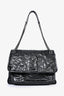 Saint Laurent Black Crinkle Leather Niki Shoulder Bag