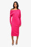 Tom Ford Pink Cashmere Knit Off the Shoulder Dress Size XS