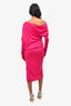 Tom Ford Pink Cashmere Knit Off the Shoulder Dress Size XS