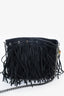 Stella McCartney Black Suede Fringe Falabella Bucket Bag