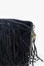 Stella McCartney Black Suede Fringe Falabella Bucket Bag