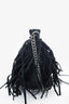 Stella McCartney Black Suede Fringe Falabella Bucket Bag