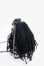 Stella McCartney Black Suede Fringe Falabella Bucket Bag