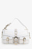 Versace White Leather/Canvas Grace Medusa Print Shoulder Bag