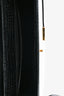 Saint Laurent Black Croc Embossed Medium Manhattan Shoulder Bag