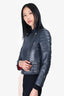 Celine Black Leather Biker Jacket Size 38
