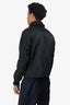 Prada 19 Runway Black Triangle Rubber Logo Half Zip Jacket Size 44 Mens