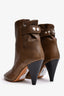 Isabel Marant Brown Leather Ankle Boot with Buttons Size 39