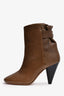 Isabel Marant Brown Leather Ankle Boot with Buttons Size 39