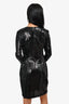 Halston Black Sequin Bow Detail Mini Dress Size 6