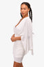 Halston White Jersey Ruched Bell Sleeve Mini Dress Size 6
