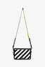 Off-White Black/White Mini Striped Diag Binder Clip Crossbody
