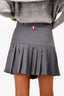 Thom Browne Grey Cotton Pleated Mini Skirt Size 2