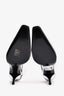 Saint Laurent Silver Metallic Leather Slingback Heels Size 39.5