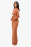 Camila Coelho Brown Mock Neck Open Back Maxi Dress Size S