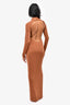 Camila Coelho Brown Mock Neck Open Back Maxi Dress Size S