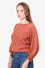 Autumn Burnt Orange Cashmere/Silk Sweater Size XS