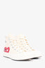 Comme des Garcons X Converse Beige High Top Sneakers Size 5