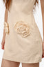 Lovers + Friends Beige Linen Rosette Mini Dress Size XS