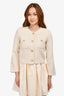 L'Academie Cream Wool Blend Boucle Evening Jacket Size XS