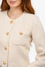 L'Academie Cream Wool Blend Boucle Evening Jacket Size XS