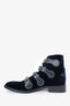 Givenchy Navy Velvet Studded Buckle Boot Size 9