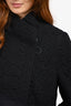 Akris Punto Black Cotton Knit Zip-Up Jacket Size 12 US