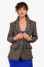Cinq a Sept Gold/Multicolour Tweed Blazer Size 2