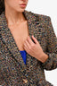 Cinq a Sept Gold/Multicolour Tweed Blazer Size 2