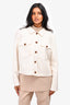 Rails White Wool Blend Cropped Shirt Jacket Size L