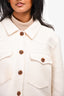 Rails White Wool Blend Cropped Shirt Jacket Size L