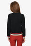 L'Agence Black Knit Cardigan With Gold Trim Size S