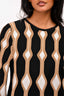 Chloe Black/Brown Crochet Wool/Silk Knit Sweater Size M