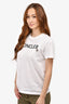 Moncler White Logo Embroidered T-Shirt Size M