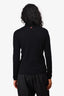 Burberry London Black Cashmere Ruffle Front Top Size S