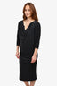 James Perse Grey Drape Neck 3/4 Sleeve Dress Size 3