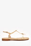 Manolo Blahnik Gold Metallic Leather Sandals Size 39