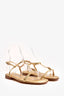 Manolo Blahnik Gold Metallic Leather Sandals Size 39