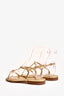 Manolo Blahnik Gold Metallic Leather Sandals Size 39