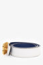 Hermès White/Navy Reversible Leather 24 mm Iris Belt Kit