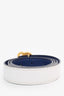 Hermès White/Navy Reversible Leather 24 mm Iris Belt Kit