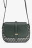 Faure Le Page Green Leather/Canvas 'Express 21' Crossbody