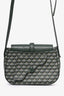 Faure Le Page Green Leather/Canvas 'Express 21' Crossbody