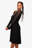Opening Ceremony Black Mesh Knit Cut Out Midi Dress Size S