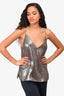 Cami NYC Silver Silk Camisole Top Size M