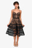 Self-Portrait Black/Nude Lace Tiered Strappy Dress Size 8 US