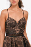 Self-Portrait Black/Nude Lace Tiered Strappy Dress Size 8 US