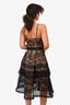 Self-Portrait Black/Nude Lace Tiered Strappy Dress Size 8 US