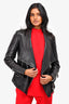 Barbara Bui Black Leather Draped Front Moto Jacket Size S
