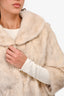 Cream Mink Collared Short Coat Est. Size S